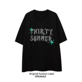 Xpkaeax оригинальный бренд Tide Buo Chao Drilling Drill Drill T -Shirts American Street Leisure Простые ветер колледжа лето