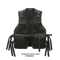 XPKAEAX Original Tide Card Webbing Decoration Tooling Waistcoat Manins Ultra Fire Horse Clip Vest Summer Thinned Jacket