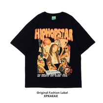 XPKAEAX original hiphop top 2021 new American retro T-shirt high street short sleeve men ins tide