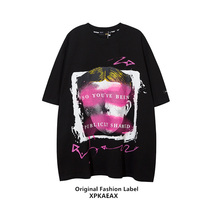 XPKAEAX Original Tide Brand Abi Wind American Retro T-shirt vintage2021 New Hip Hop Fried Street Short Sleeve