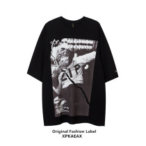 XPKAEAX Original Tide Cards American Casual Loose Big Code Short Sleeve Men 2021 New Trends 50% Sleeve T-shirt Summer