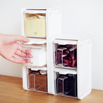 High-end Oil Salt Sauce Vinegar Seasoning Box Home Kitchen Condiment Box Integrated Dogge Salt MSG Seasoning Jar Suit Doggi