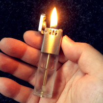 High-end brass noble kerosene lighter vintage old grinding wheel gear transparent oil bin send husband to send boyfriend