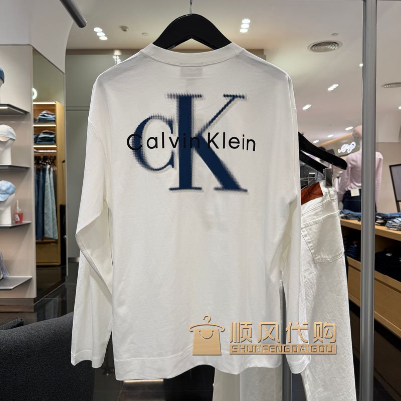 Ck Jeans26 New Autumn Product Men's Embroidered Printed Loose Long-Sleeved T-Shirt 4Rh843G 890