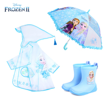 Frozen children raincoat Princess Elsa raincoat Primary school rain shoes Kindergarten baby waterproof raincoat umbrella