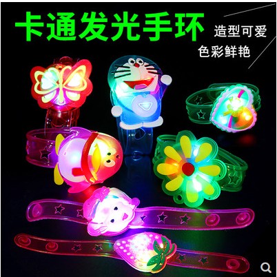 Luminous soft rubber ring luminous cartoon hand meter flash finger light flashy wrist toy Land showering toy
