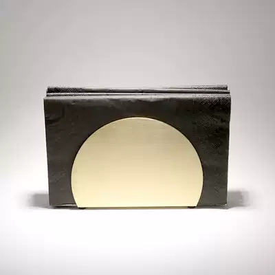 Nordic brass semi-circular coffee hotel dining room simple vertical tissue rack napkin holder towel holder