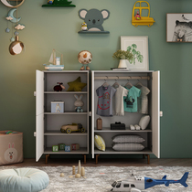 Childrens small wardrobe chest combination Gray boy bedroom locker childrens storage cabinet light luxury locker