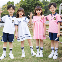 Kindergarten Garden clothes Summer elementary school uniforms Childrens college Wind Lianlian dress Short sleeves Graduation Photos Clothing