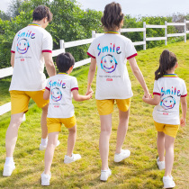 Netred pro-loading summer clothing 2022 new family of three mother-of-three mother-daughter dress Rainbow short sleeve t-shirt cotton