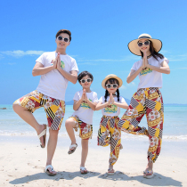 Beach pro-loading and summer clothes seaside holiday Mother and daughter Ocean Gas a family of three-four-mouth temperament 90% trouser suit