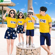 Humbling pro-son dress 2021 new summer clothing nets Red out of a family of three-four-mouthed mother and daughter with a loving wave suit