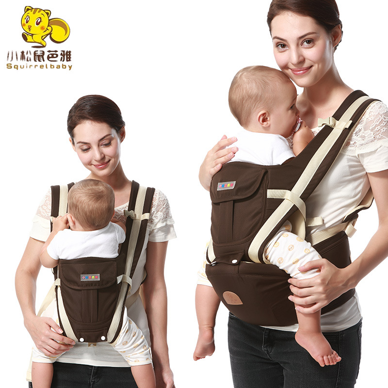 Small Squirrel Barya Single Double Shoulder Baby Holding Baby Bag Waist Stool Multifunction Baby Back Pocket Children Cuddling Bag All Season Universal
