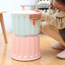 Jutianlong plastic storage stool home with lid thick storage stool childrens toys snacks creative storage stool can sit