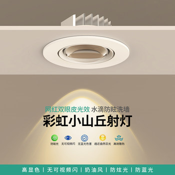 Rainbow Small Hill Spotlight Led Embedded Cob Anti-Glare Double Eyelid Living Room Home Use 2026 New Model Wall Washer Downlight