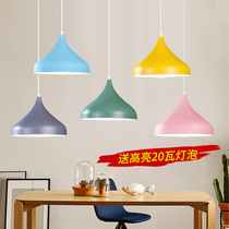 Nordic restaurant chandelier light luxury style dining table bar three-head lamp modern simple macaron dining room LED light