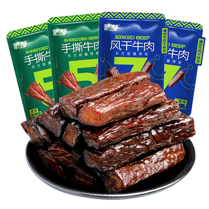Mengdu Inner Mongolia Hand-Shredded Beef Jerky, Air-Dried Spicy Beef Jerky, Cooked Food, Vacuum-Packed Ready-To-Eat Snacks