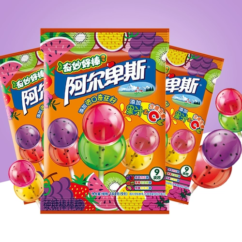 阿尔卑斯 Lollipop Double Наслаждайтесь бейсболом странная корзина бейсбол арбуз арбуз фруктовые дети не могут закуски конфеты