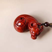 Small leaf red sandalwood red sandalwood cattle turn to the world animal mobile phone chain mahogany cattle pendant solid wood ornaments