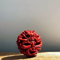 Dragon and phoenix colorful toys Old material small leaf rosewood carving mahogany handle pieces Wenyou handicraft carvings