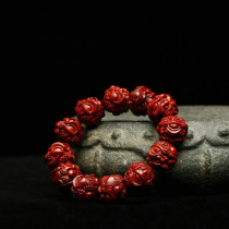 Indian small leaf red sandalwood to attract wealth brave beads old material carved wooden bead bracelet mahogany play rosary