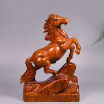 Rosewood carved horse ornaments Mahogany horse solid wood crafts Zodiac animals Horse to success Home business gifts