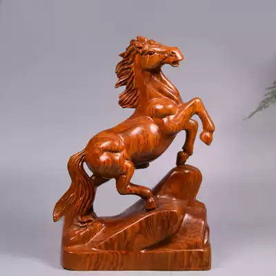 Rosewood carved horse ornaments Mahogany horse solid wood craft gifts ornaments Zodiac animals horse to success Home commercial gifts