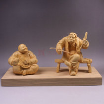 Boxwood carving Old Lai Le ornaments Solid wood home accessories Wooden crafts Wedding gifts Birthday gifts for the elderly