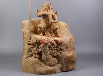 Boxwood carving night reading Spring and Autumn Guan Gong ornaments Solid wood carving Guan Yu Guan Di Ye Wu God of wealth Mahogany crafts