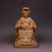Poseidon Mazu Boxwood carved Mazu statue of the Virgin of Heaven Meizhou Mazu Solid wood carved Tianfei Mazu
