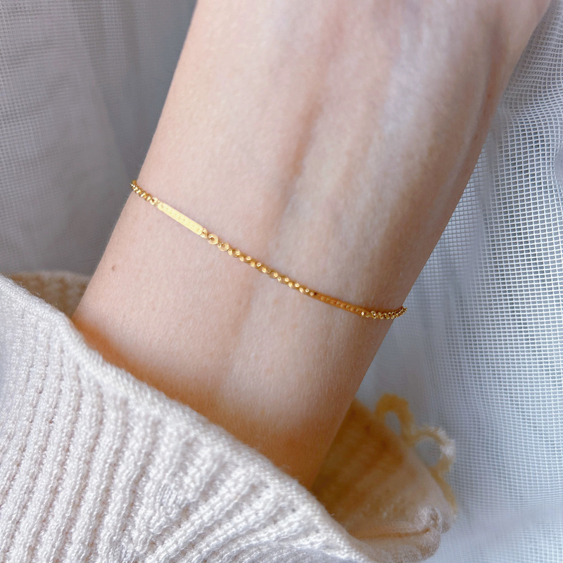14K Gold-Plated Simple and Versatile Niche Jewelry Imported from the United States ins Light Luxury Plain Chain Handmade, No Need to Remove When Washing Hands 14K Gold-Plated Simple and Versatile Niche Jewelry Imported from the United States ins Light Luxury Plain Chain Handmade, No Need to Remove When Washing Hands