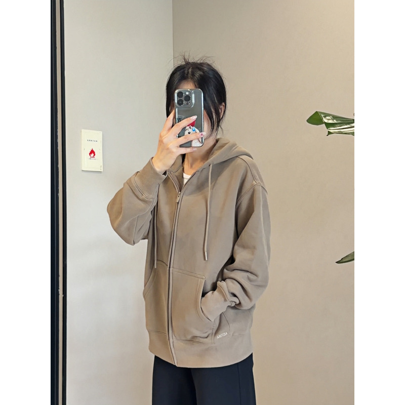 【Chunyuanoak】The Design Is Stunning! Autumn and Winter Warm Fleece Versatile Hooded Zip-Up Cardigan Sweatshirt for Women