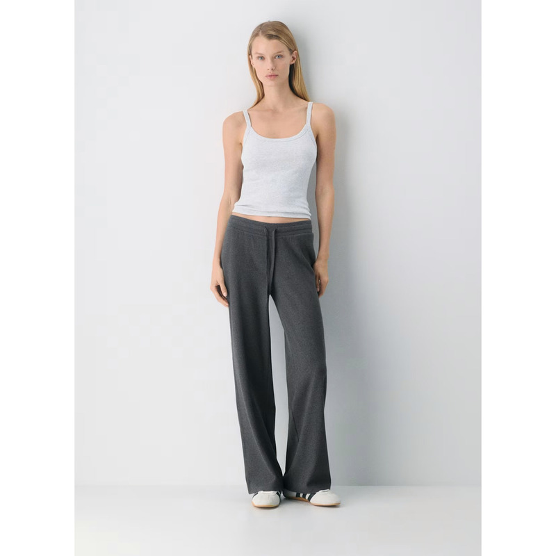 【Aritzia Homestretch】Super Soft and Comfortable! Ribbed Drape Casual Airport Straight-Leg Pants for Women