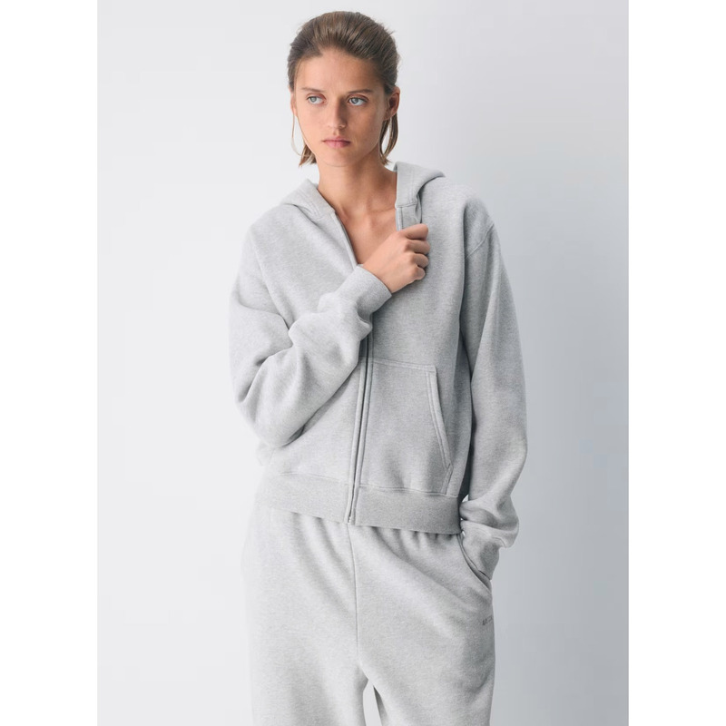 【Tna Cozy Fleece】Autumn and Winter Versatile Fleece Warm Age-Reducing American-Style All-Cotton Hooded Cardigan Sweatshirt for Women