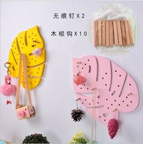 ins Nordic creative multifunctional wooden adhesive hook rack adhesive hook coat rack clothing store hanging hat childrens decoration