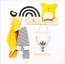 INS Nordic clothing display stand on the wall solid wood hanging childrens hangers decoration shelves home wall hanging