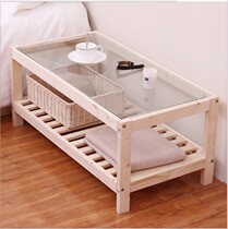 INS Nordic clothing store pure solid wood true color retro shelves men and women childrens clothing repair shelves solid wood floor cabinet