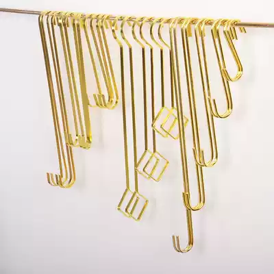 Clothing store clothes adhesive hook Gold Flat type S hook children's clothing store hanging version s hook lengthy women's upper wall display stand