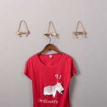 Clothing store hanger display stand solid wood shelf is hanging on the wall point hanging retro childrens clothing womens bag adhesive hook wall hanging