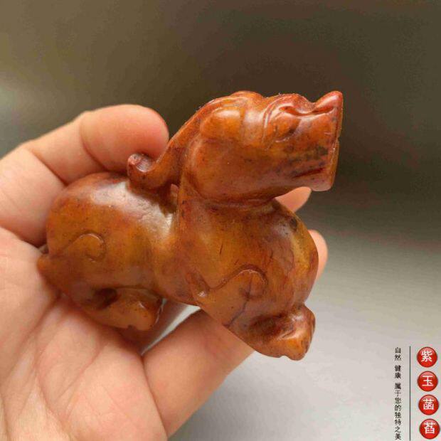 Украшения на руку 老玉古玩红色玉石貔貅小摆件清仓包邮019