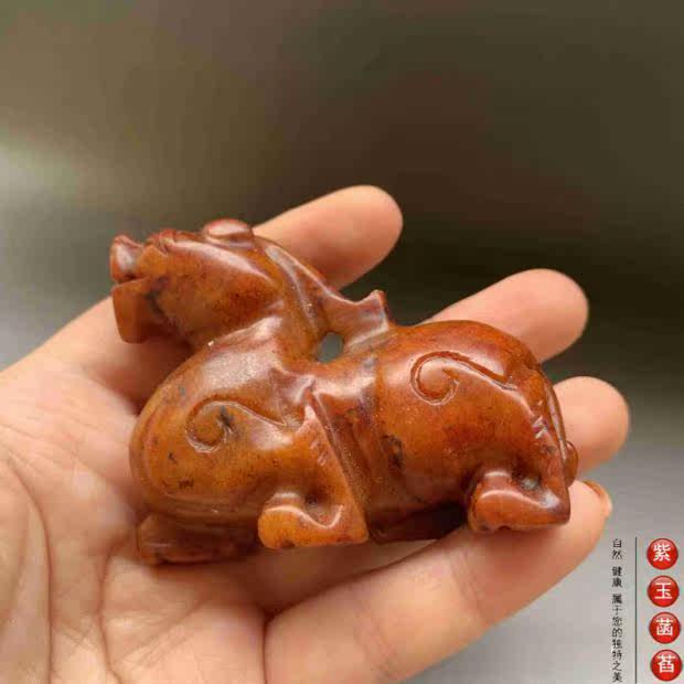 Украшения на руку 老玉古玩红色玉石貔貅小摆件清仓包邮019