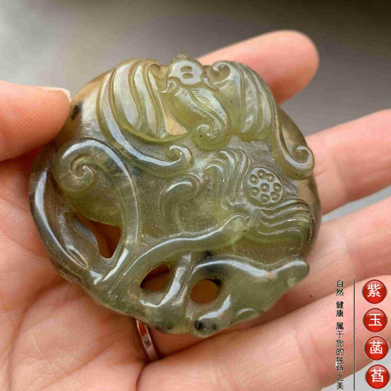 Украшения на руку 老玉古玩玉石鸳鸯戏水玉佩小手把件小摆件清仓包邮011