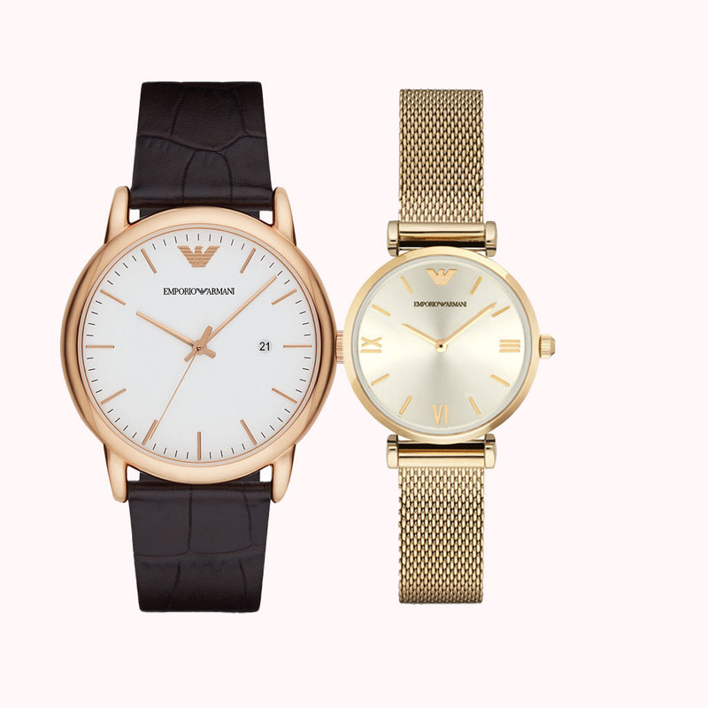 [Couple Watch Set] Armani Armani Watches for Men and Women, Fashionable and Simple Quartz Wristwatches, Gift