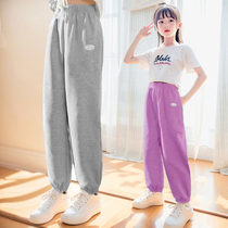 Pantalon de coton Pure Thin Section 2024 New Great Boy Sports Pants Spring Autumn Girl Loose Children Casual Pants