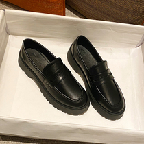 Putting up without an eye on the ocean ~ Little leather shoes Women Inn College Wind Black Thick Bottom Lefu Shoes Jk Women Shoes