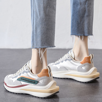 Surprise to tremble ~ The matching color is too good to see the real leather Old Daddy Shoe Womens thick bottom comfort Heightening Sports Running Shoes