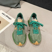 Giant giant is good to wear ~ new spring retro old daddy shoes woman 100 lap thick base small brute and frosted calf leather Agan shoes