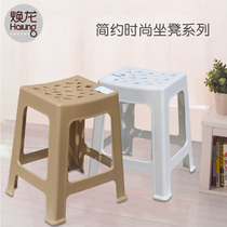 Huanlong square stool plastic bench stool large non-slip home stool stool with dining table 7094