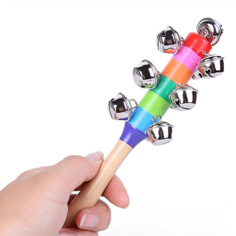 Trẻ em lục lạc, chuông, nhạc cụ Orff, dụng cụ chiến đấu, đồ chơi, 10 chuông, gậy cầu vồng đồ chơi trẻ em thông minh