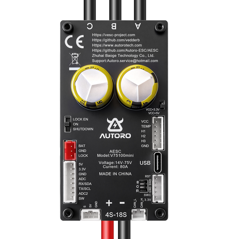 Autoro V75100 Benjamin Esc 80A Electric Skateboard Motor Driver Controller Autoro V75100 Benjamin Esc 80A Electric Skateboard Motor Driver Controller